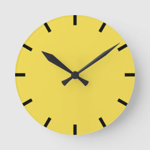 Horloge Ronde Minimalisme Black Home Urban Yellow Lemon Canard
