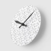 Horloge Ronde Minimalist Sleepy Cat Pattern Round Wall Clock  (Angle)