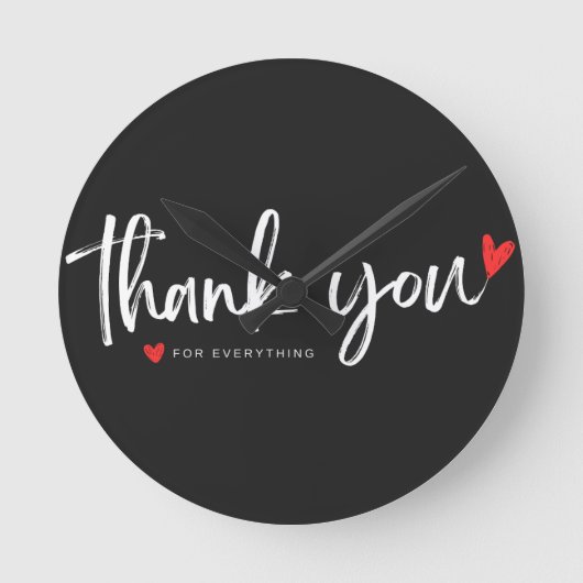 Horloge Ronde Minimalist "Thank You" Wall Clock (Recto)