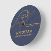 Horloge Ronde Minimalist Zen Wave | Abstract Ocean Line (Angle)