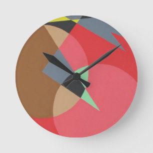 Horloge ronde minimaliste aux formes de braise rou
