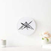 Horloge Ronde Minime Alpine Mountain Line Art Wall Clock (Maison)