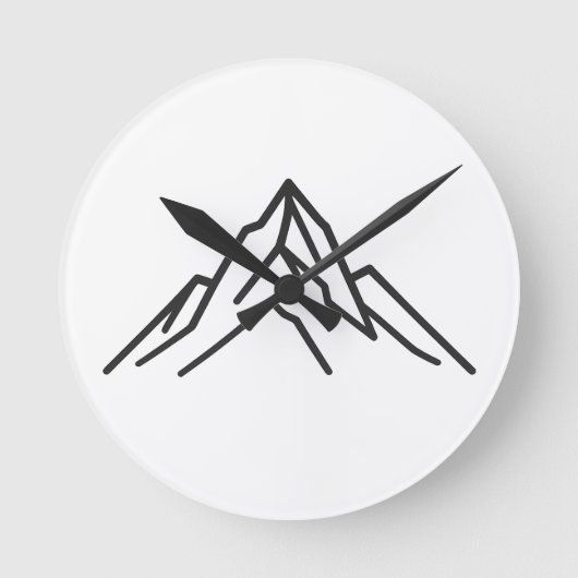 Horloge Ronde Minime Alpine Mountain Line Art Wall Clock (Recto)