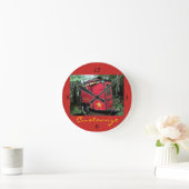 Horloge Ronde Minuscule caravane rouge tzigane customisée (Maison)