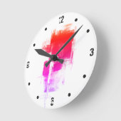Horloge Ronde Minuscule purple pink red abstract (Angle)