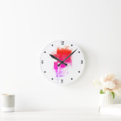 Horloge Ronde Minuscule purple pink red abstract (Maison)