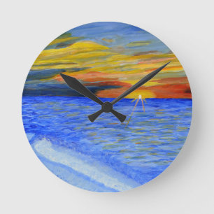 Horloge Ronde Miracle du coucher de soleil