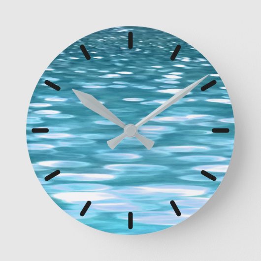 Horloge Ronde Miroitement turquoise (Recto)