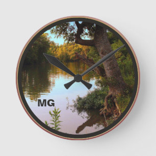 Horloge Ronde Missouri Shoal Creek Dusk Photo monogram