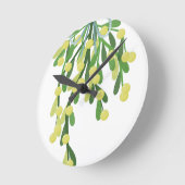 Horloge Ronde mistletoe de Noël (Angle)