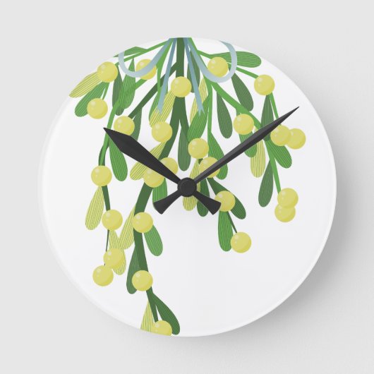 Horloge Ronde mistletoe de Noël (Recto)