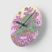 Horloge Ronde Misty Sea Coral Seashell clock (Angle)