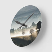 Horloge Ronde Misty Suisse Paysage rural (Angle)