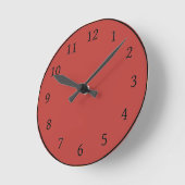 Horloge Ronde Misty Tomato rouge couleur solide (Angle)