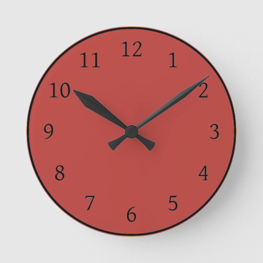 Horloge Ronde Misty Tomato rouge couleur solide (Recto)