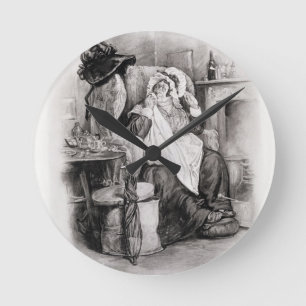 Horloge Ronde Mme Gamp, de 'Charles Dickens : Un bavardage au