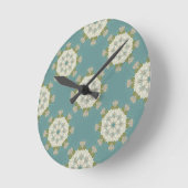 Horloge Ronde Modèle Damas avec éléments abstraits (Angle)