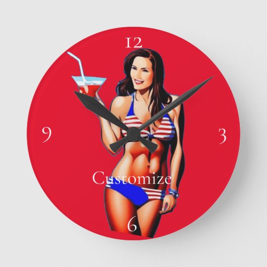 Horloge Ronde Modèle de conditionnement physique en bikini patri (Recto)