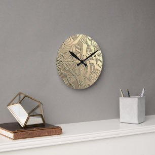 Horloge Ronde Modèle de grilles avec structure en relief