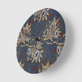 Horloge Ronde modèle de tapisserie tulipe et saule de william mo (Angle)
