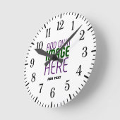 HORLOGE RONDE MODÈLE DE TEXTE D'IMAGE BLANCHE SIMPLE MODERNE (Angle)
