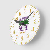 HORLOGE RONDE MODÈLE DE TEXTE D'IMAGE BLANCHE SIMPLE MODERNE (Angle)