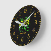 HORLOGE RONDE MODÈLE DE TEXTE D'IMAGE NOIRE SIMPLE ET MODERNE (Angle)