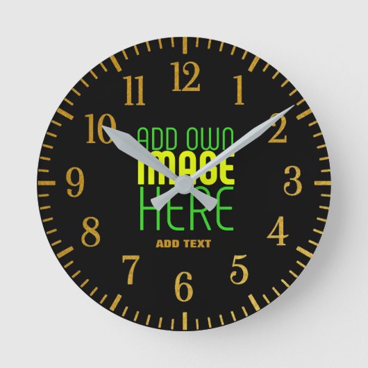 HORLOGE RONDE MODÈLE DE TEXTE D'IMAGE NOIRE SIMPLE ET MODERNE (Recto)