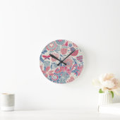 Horloge Ronde Modèle floral avec oiseau et papillon (Maison)