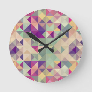 Horloge Ronde Modèle géométrique de hippies vintages