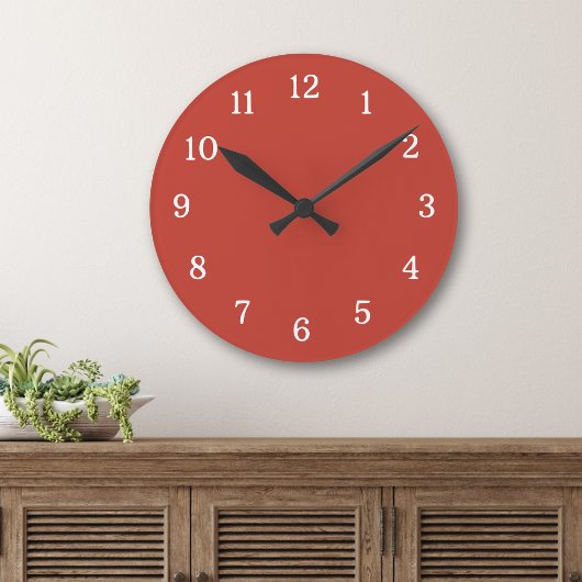 Horloge Ronde Modern And Contemporary Red And White 