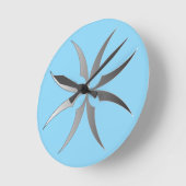 Horloge Ronde Modern Black & White Geometric Tech Wall Clock (Angle)