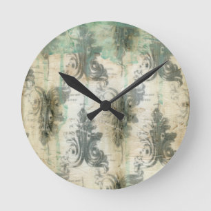 Horloge Ronde Modern Fleur De Lis Design