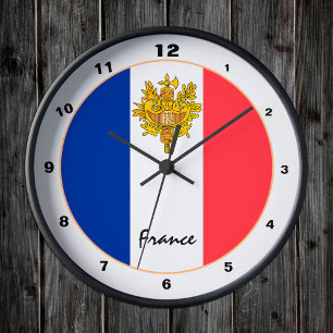 Horloge Ronde Modern French Flag, France Home / design