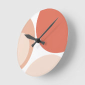 Horloge Ronde Modern Mid Century Abstract Geo Pastel Terracotta  (Angle)