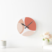 Horloge Ronde Modern Mid Century Abstract Geo Pastel Terracotta  (Maison)