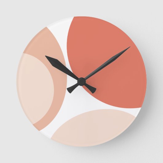 Horloge Ronde Modern Mid Century Abstract Geo Pastel Terracotta  (Recto)