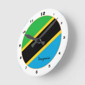 Horloge Ronde Modern Tanzania Flag, Tanzania Home / design (Angle)