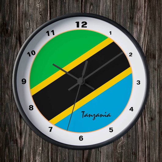Horloge Ronde Modern Tanzania Flag, Tanzania Home / design