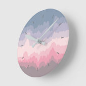 Horloge Ronde Moderne Pastel Abstrait Wrinkled (Angle)