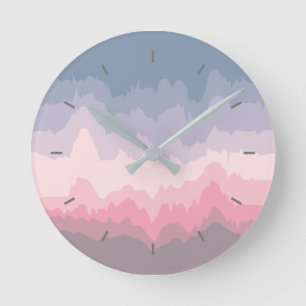 Horloge Ronde Moderne Pastel Abstrait Wrinkled