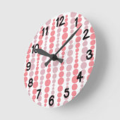 Horloge ronde moderne rectangles roses (Angle)