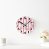Horloge ronde moderne rectangles roses (Maison)
