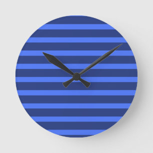 Horloge Ronde Moderne simple bande à deux tons géométrique bleu
