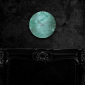 Horloge Ronde Molten Jade | Marbre de luxe Emerald Green