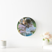 Horloge Ronde Mom Established White Script Photo (Maison)