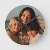 Horloge Ronde MomEstablished Modern White Script Photo (Recto)