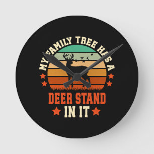 Horloge Ronde Mon arbre généalogique a un mirador à cerfs