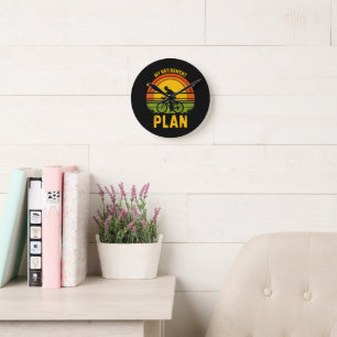 Horloge Ronde Mon Plan De Retraite Passionné De Cyclisme