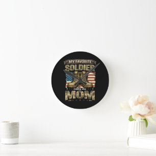 Horloge Ronde Mon soldat préféré m'appelle maman